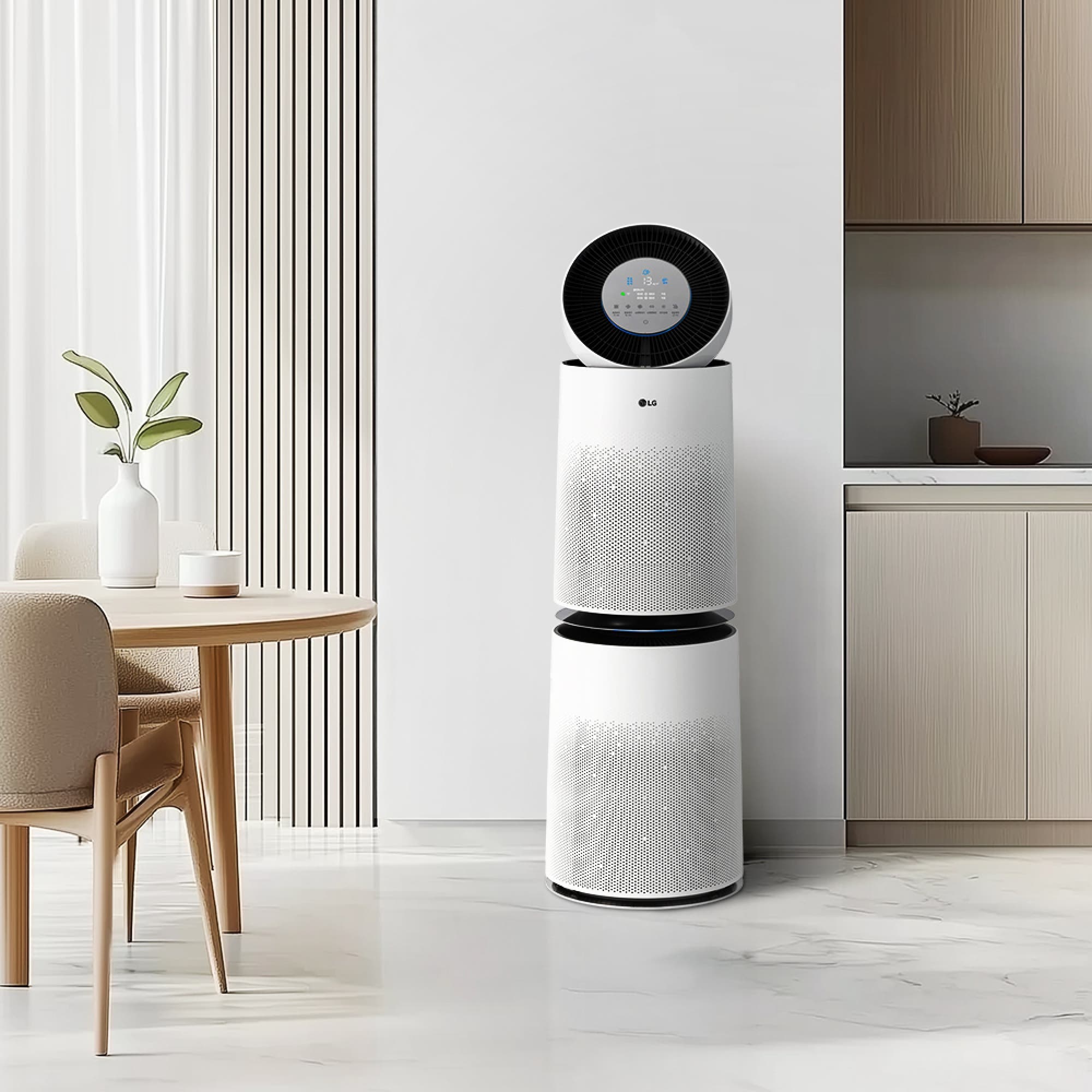 공기청정기 LG 퓨리케어 AI 360˚ 공기청정기 플러스+ 무빙휠 세트 (AS305DWWAM.AKOR2) 줌이미지 1