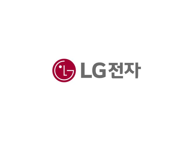 흰색 배경에 붉은색 LG로고와 회색 글씨로 LG전자라는 텍스트가 적혀 있습니다.