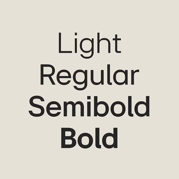 LG EI Headline Light, Regular, Semibold, Bold 서체 굵기를 시각적으로 보여주고 있습니다.