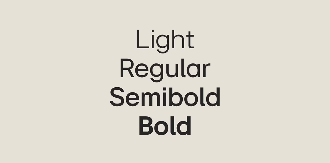 LG EI Headline Light, Regular, Semibold, Bold 서체 굵기를 시각적으로 보여주고 있습니다.