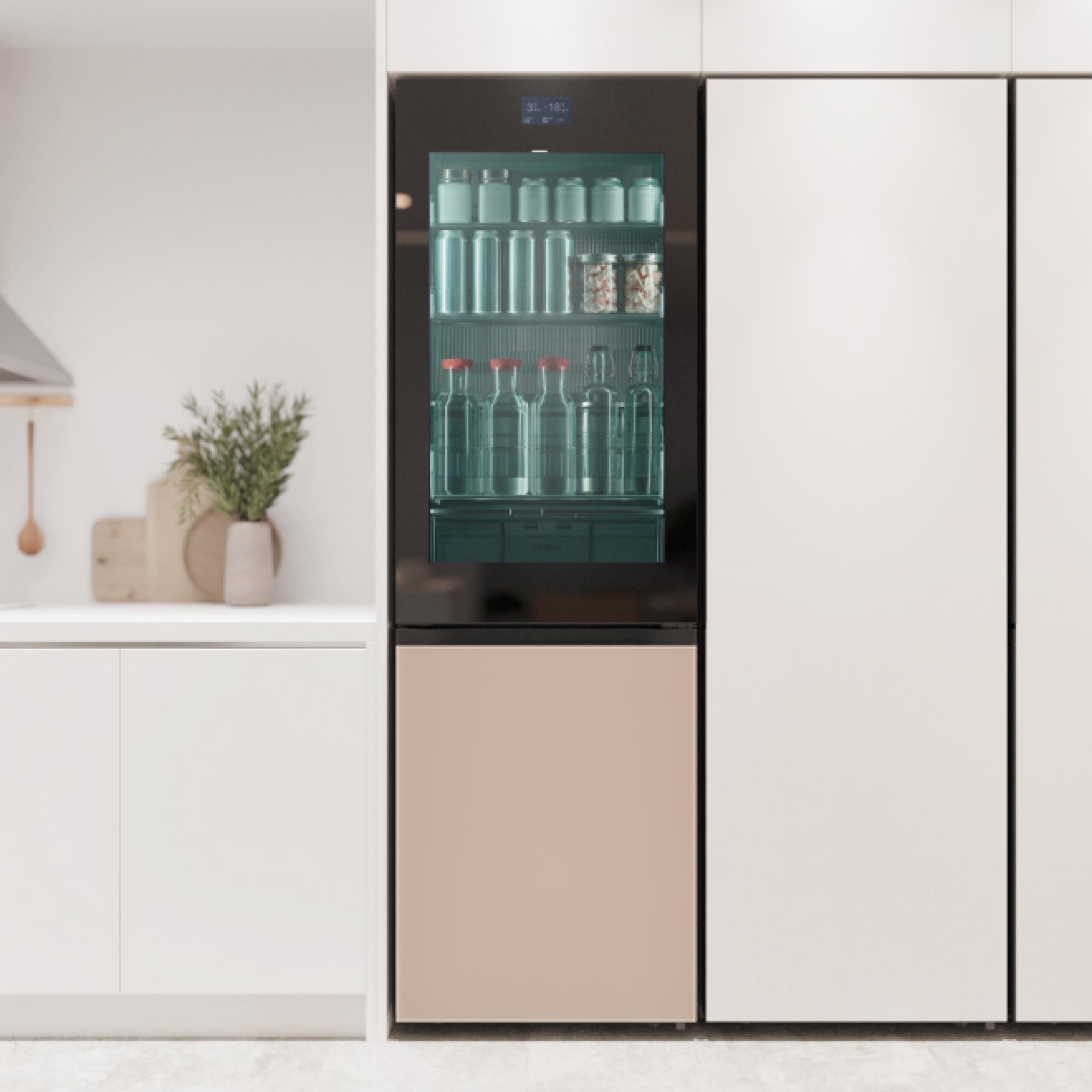 냉장고 LG 모던엣지 냉장고 오브제컬렉션 노크온 (Q343GIC183S.AKOR) 줌이미지 1