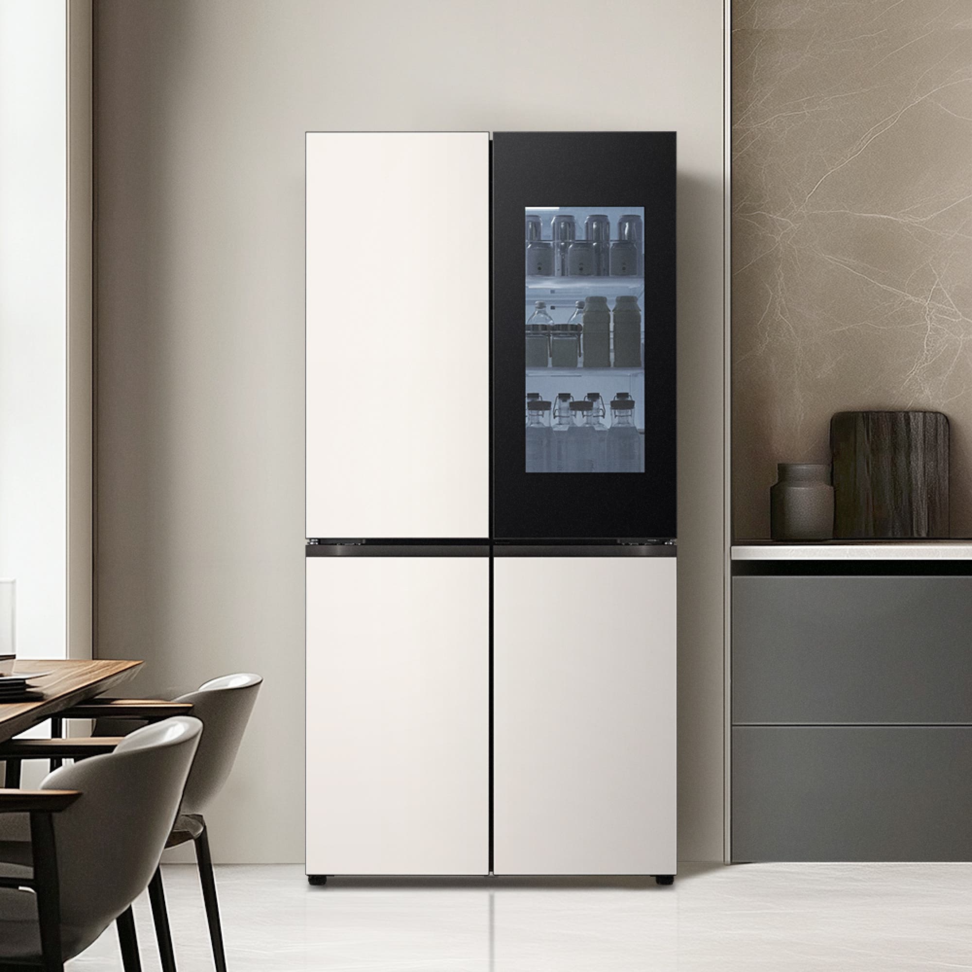 냉장고 LG 디오스 오브제컬렉션 STEM 베이직 냉장고 (노크온 매직스페이스) (H875GBB442.CKOR) 줌이미지 1