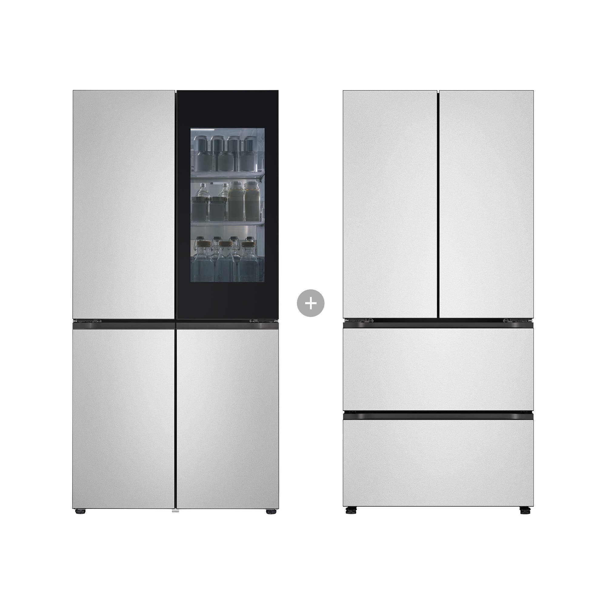 김치냉장고 LG 디오스 오브제컬렉션 STEM 베이직 냉장고 Fit & Max (노크온) + LG 디오스 오브제컬렉션 김치톡톡 Fit & Max (R1081SVV357.AKOR) 줌이미지 1