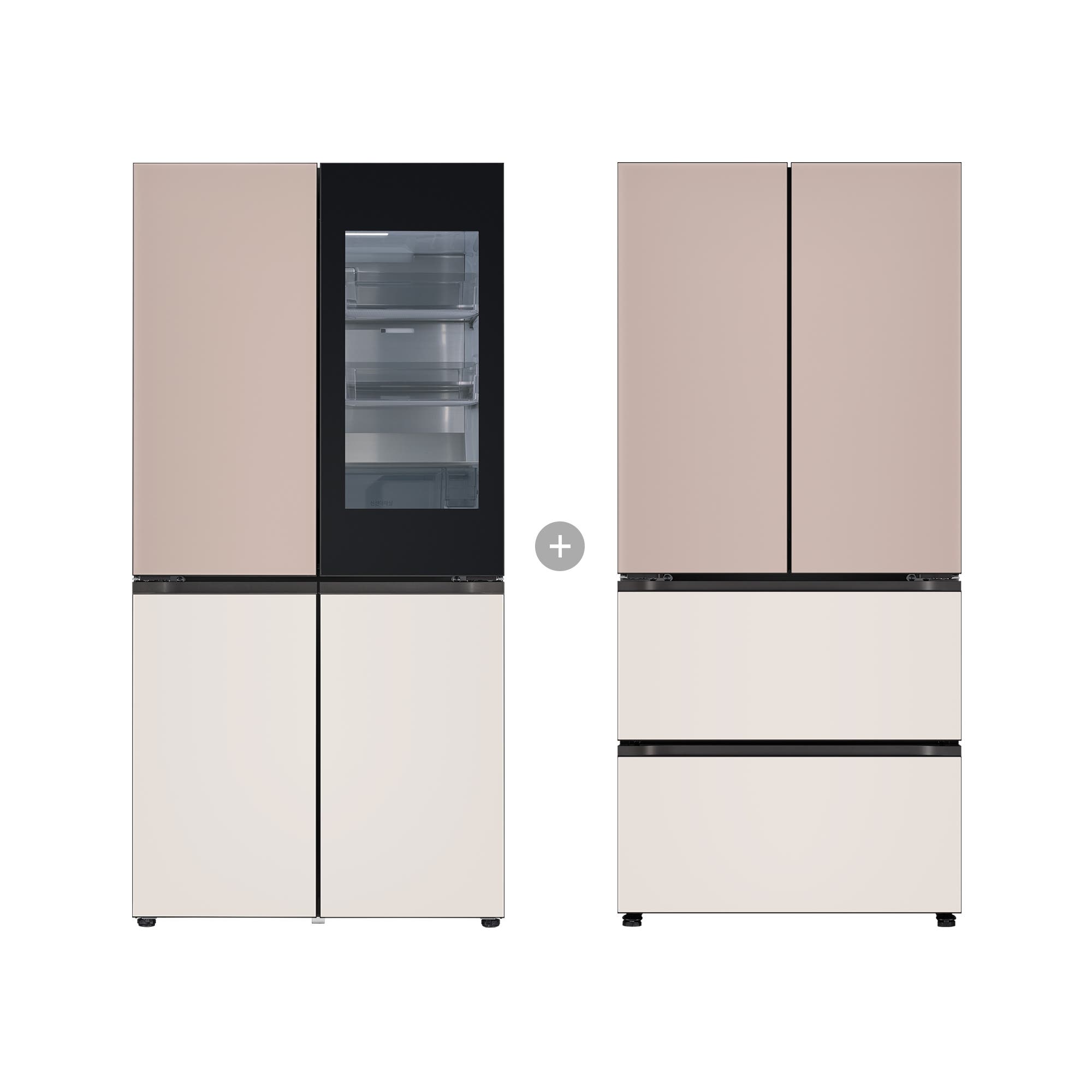 김치냉장고 LG 디오스 오브제컬렉션 STEM 베이직 냉장고 Fit & Max (노크온) + LG 디오스 오브제컬렉션 김치톡톡 Fit & Max (R1081GAG357.AKOR) 줌이미지 1