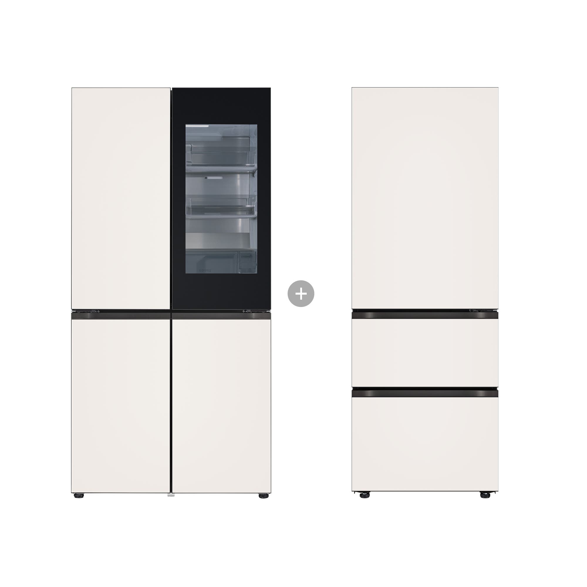 냉장고 LG 디오스 오브제컬렉션 STEM 베이직 냉장고 Fit & Max (노크온) + LG 디오스 오브제컬렉션 김치톡톡 Fit & Max (R925GBB357.AKOR) 줌이미지 1
