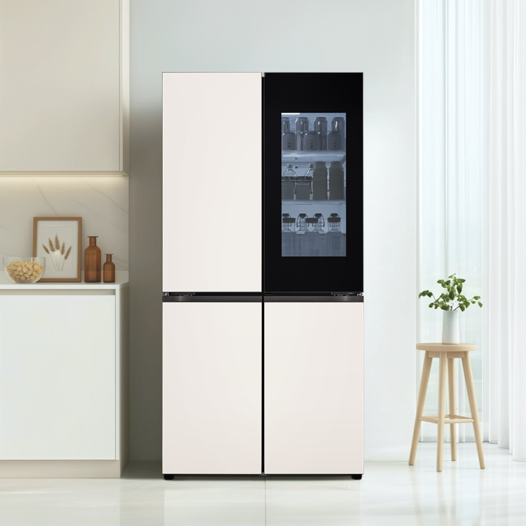 냉장고 LG 디오스 AI 오브제컬렉션 STEM 베이직 냉장고 (노크온 매직스페이스) (H876GBB442.CKOR) 줌이미지 1