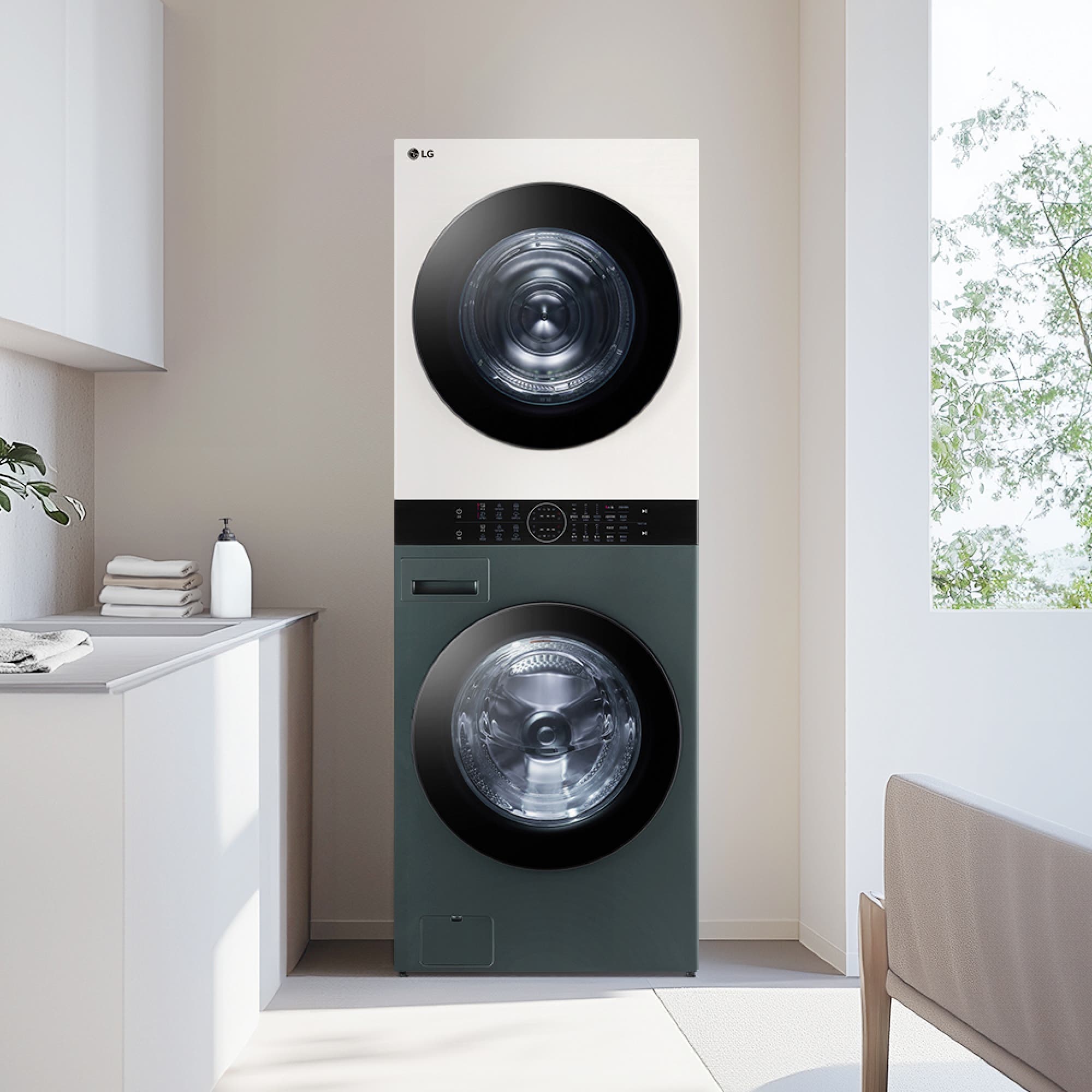 LG 업 가전 LG 트롬 오브제컬렉션 워시타워 (W2321GEAM.AKOR) 줌이미지 1