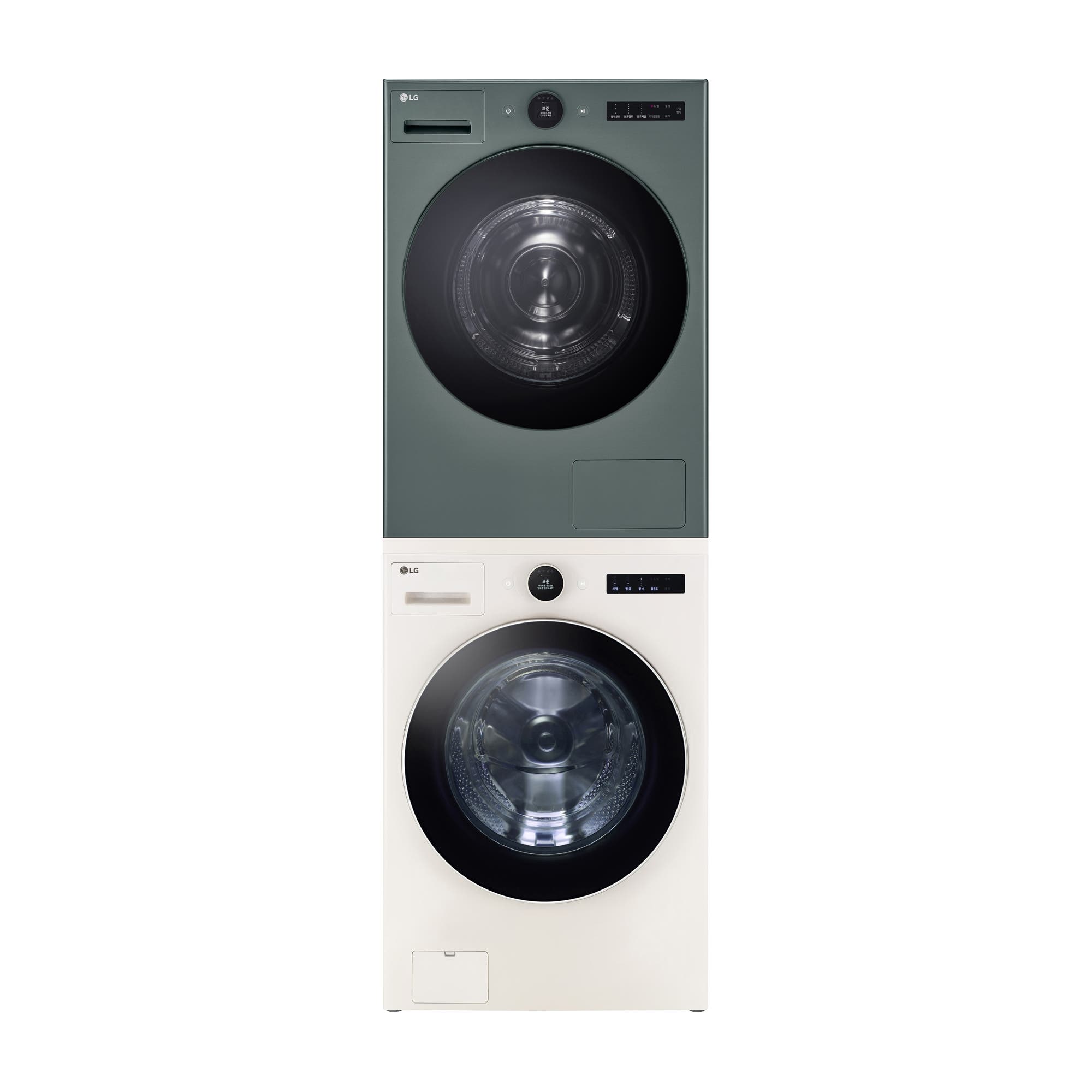 세탁기 LG 트롬 AI 오브제컬렉션 세탁기 + LG 트롬 AI 오브제컬렉션 건조기 + 스태킹키트 (KX25EFE-5GG.AKOR) 줌이미지 1