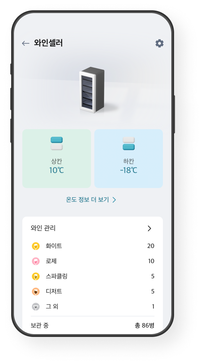 온도 설정 화면 예시
