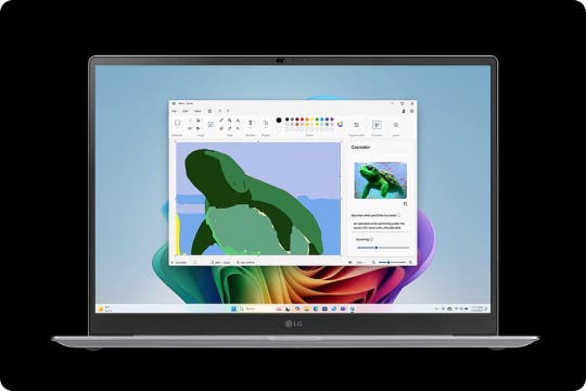LG 노트북 화면에서 Cocreator로 이미지를 생성하는 화면