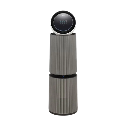 공기청정기 LG 퓨리케어 AI 오브제컬렉션 360˚ 공기청정기(AS356NSLL)의 디스플레이가 올라온 상태