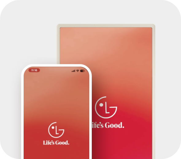 스탠바이미와 휴대폰이 Life's Good 화면이 틀어진 모습