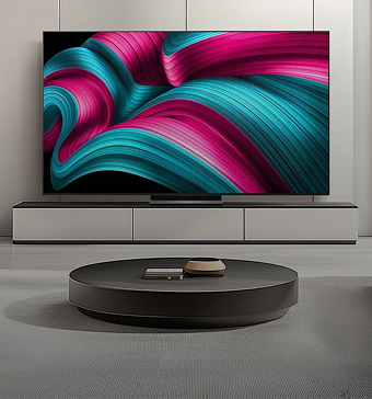 LG OLED TV가 거실에 설치된 모습​